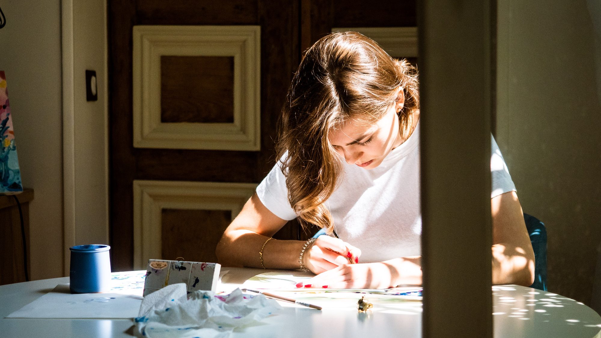 Maria in her studio